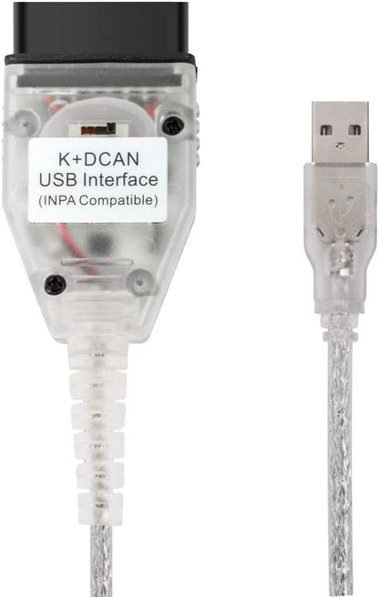 Taotao K+CAN Cable with Switch FT232RL K+D CAN USB Interface Cable Car Ediabas K+ Dcan USB OBD2 OBDii Diagnostic Scanner for BMW Work with NCS Expert Tool32