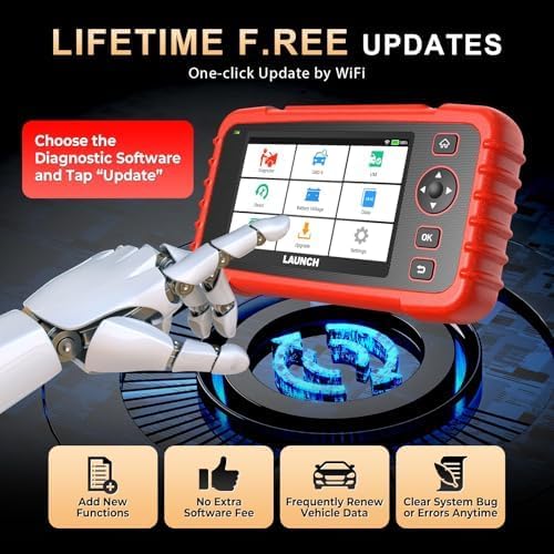Launch OBD2 Scanner Full System Scan Tool CRP123X Plus V2.0 2026, Lifetime Free Update Car Scanner with SAS/Throttle/Oil Reset,Auto VIN OBD2, FCA SGW, Battery Test Scanner Code Reader