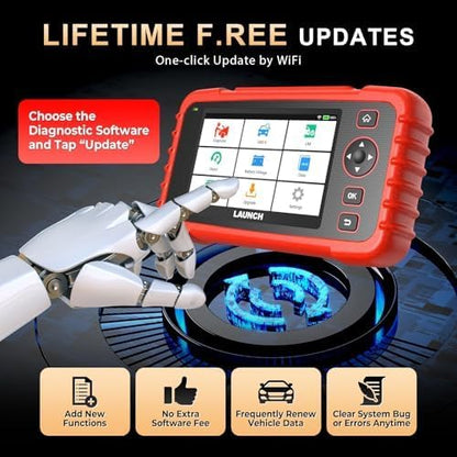 Launch OBD2 Scanner Full System Scan Tool CRP123X Plus V2.0 2026, Lifetime Free Update Car Scanner with SAS/Throttle/Oil Reset,Auto VIN OBD2, FCA SGW, Battery Test Scanner Code Reader