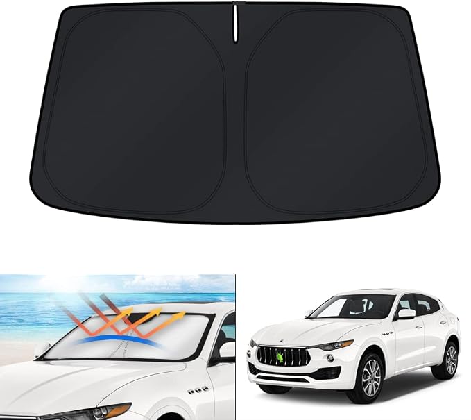 KUST Windshield Sun Shade for Maserati Levante Accessories 2017-2024 Window Sunshade Sun Visor Protector Foldable Blocks UV Rays Keep Your Car Cooler