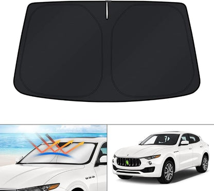 KUST Windshield Sun Shade for Maserati Levante Accessories 2017-2024 Window Sunshade Sun Visor Protector Foldable Blocks UV Rays Keep Your Car Cooler