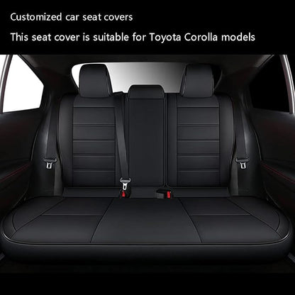 CocheFamilia Custom Fit Corolla Car Seat Covers for Select 2023 2024 2025 Toyota Corolla Hybird LE - Full Set,Leather (Black)
