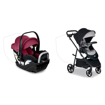 Britax Willow S Infant Car Seat with Alpine Base, ClickTight Technology & Brook+ Modular Baby Stroller, Ultra-Lightweight Infant and Toddler Stroller with SafeWash Insert