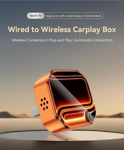 2-in-1 Wireless CarPlay Adapter & Android Auto Dongle, Fast Auto-Connect, Compact Plug & Play Wireless CarPlay Converter，USB/USB-C, No Delay, Seamless Reconnection
