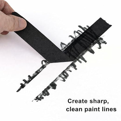 3 Pack Black Painters Tape - Masking Tape 1 Inch Wide - Multi-Surface, Smart Adhesion, Indoor & Outdoor - 270FT Total - Paint Tape for DIY, Labeling, Art, Car, General Purpose (#3910)