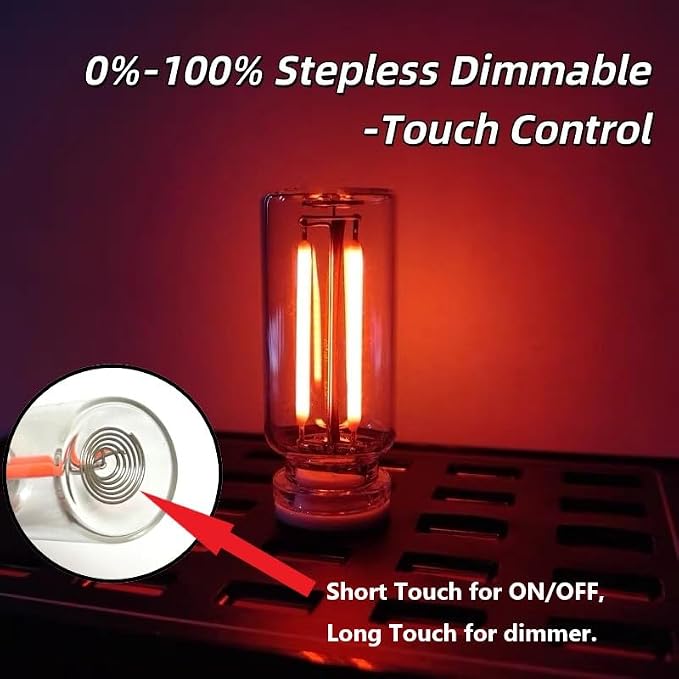Dimmable Red USB Touch Control Led Lights for Car, Cute Red Interior Truck Lights, Retro Led Night Light Ambient Lighting, Glass USB Mood Lamp Bedroom, Car Accessories for Men Women