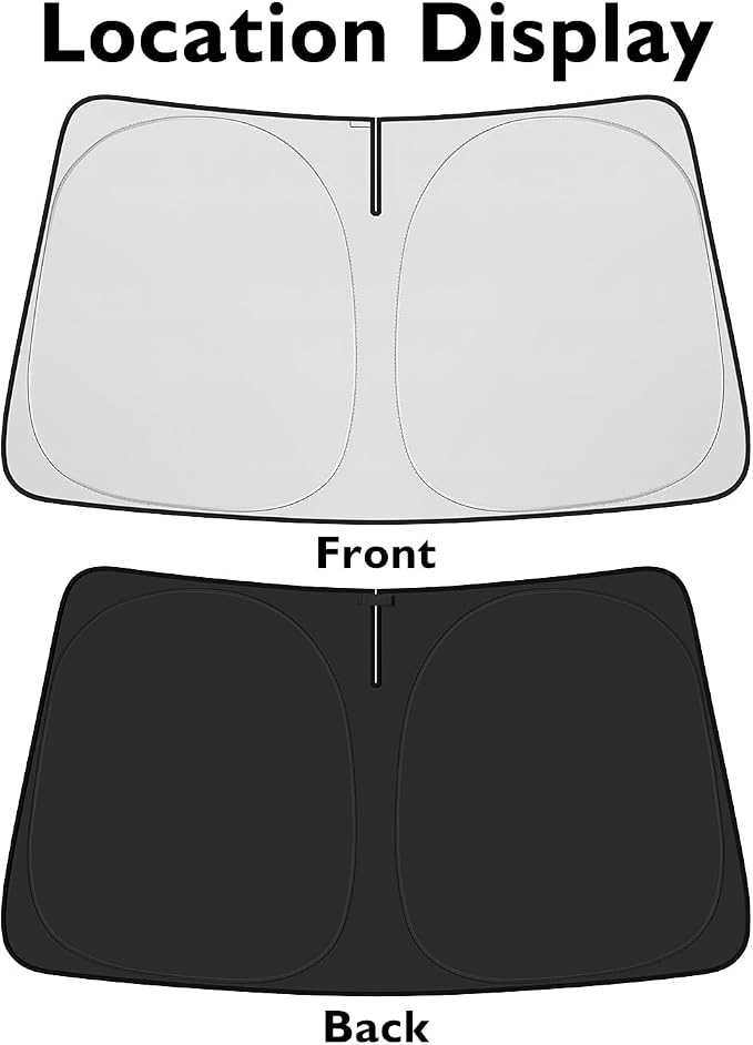 BIBLOZ Car Windshield Sun Shade for Toyota Camry 2018-2025 2026, LE, XLE, SE, XSE, Hybrid Accessories Foldable PET Sunshade Keeps The Car Cool Inside