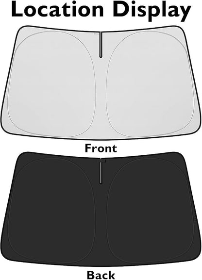 BIBLOZ Car Windshield Sun Shade for Toyota Camry 2018-2025 2026, LE, XLE, SE, XSE, Hybrid Accessories Foldable PET Sunshade Keeps The Car Cool Inside