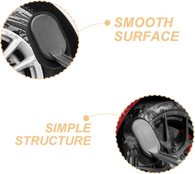 VICASKY Car Tire Brush and Wheel Sponge Brush with Handle for Car Detailing and Cleaning Easy Replacement and Sturdy Plastic Material and Tire Shine