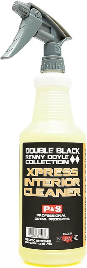 P & S PROFESSIONAL DETAIL PRODUCTS Xpress Interior Cleaner – Safe for Leather, Vinyl, Plastic & More, Removes Dirt, Grease & Oil, No Residue, Fresh Scent, No Dilution Needed - 32 Oz.