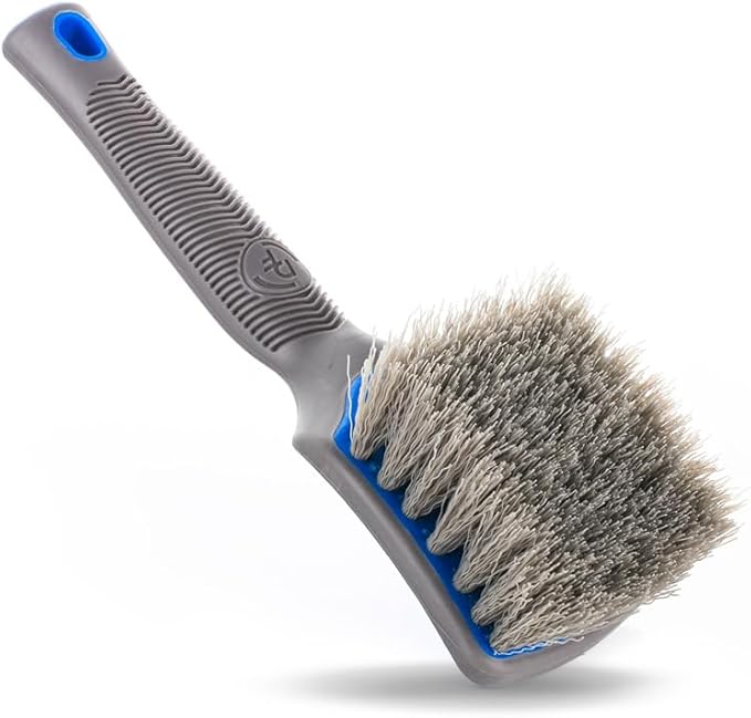 Detail Factory - ProGrip Tire Brush - Ergonomic ProGrip Handle, Stiff Synthetic Bristles, Ergonomic Design, Clean Your Tires with Ease - Avalanche