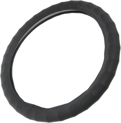 BDK Genuine Leather Ergonomic Non-Slip Grip Car Steering Wheel Cover Standard Size 14.5 to 15 inch