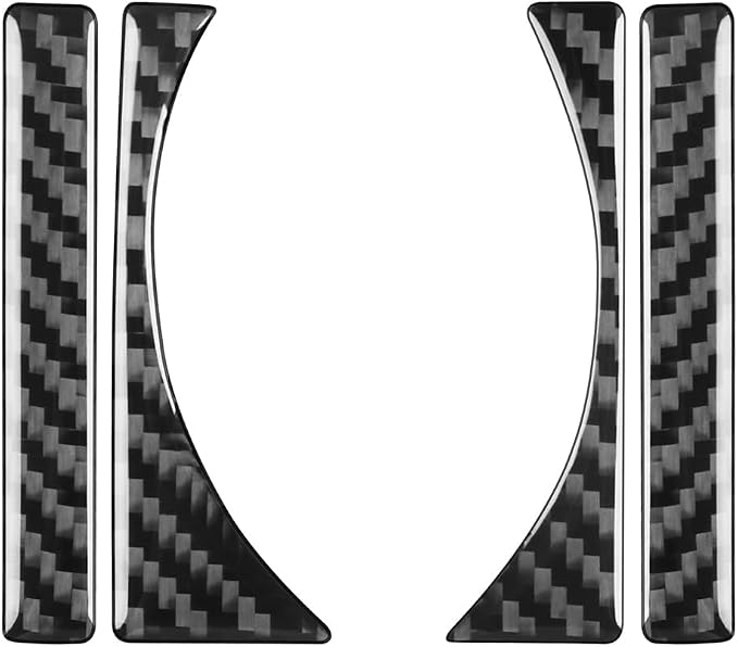 Compatible with Dodge Charger 2008 2009 2010 Real Premium Soft Carbon Fiber Decor Car Speedometer Sides Trim Strip Sticker Interior Accessories Decal Cover 4pcs Black