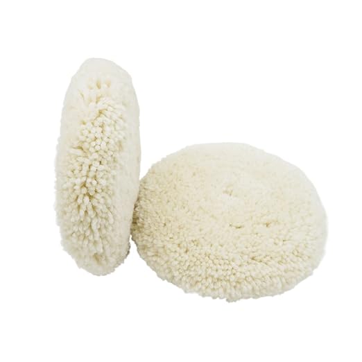 2 Pack 7" Wool Polishing Pads Buffing Pads for Compound, Cutting & Polishing, 100% Natural Wool, Thick and Aggressive (2PCS 8Inch Double Wool Buffing Pads)
