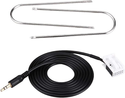Acouto for Radio Bluetooth Adapter, AUX Cable Car Audio AUX Auxiliary Cable with Radio Removal Tools for 307 308 407 for C2 C5