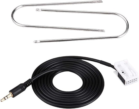 Acouto for Radio Bluetooth Adapter, AUX Cable Car Audio AUX Auxiliary Cable with Radio Removal Tools for 307 308 407 for C2 C5