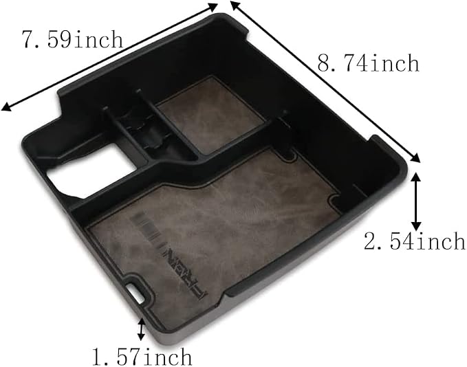 Muslogy for 2022+ Frontier Accessories Center Console Organizer Insert Tray Storage Box Armrest Organizer Compatible with Frontier 2022 2023 2024 2025 2026(Gray Leather)