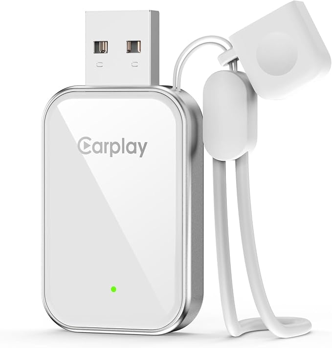 Wireless CarPlay Adapter for Apple iPhone - 2025 Wired Car Play to Wireless Dongle, USB-A/C Plug&Play, Stable Bluetooth CarPlay Adapter Only for iPhone iOS 10+ & Cars with Factory Wired Car Play,White