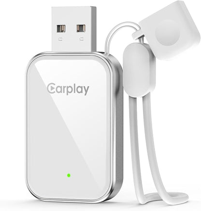 Wireless CarPlay Adapter for Apple iPhone - 2025 Wired Car Play to Wireless Dongle, USB-A/C Plug&Play, Stable Bluetooth CarPlay Adapter Only for iPhone iOS 10+ & Cars with Factory Wired Car Play,White