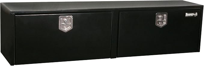 Buyers Products 1704320 Black Steel Underbody Truck Tool Box – 24 x 24 x 72 Inch - Truck Bed & Underbelly RV Storage Box, Locking T-Latch, Weather-Resistant, Heavy-Duty Flatbed Job Box, Made in USA