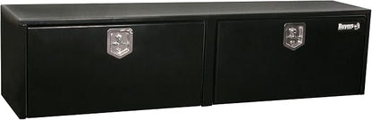 Buyers Products 1704320 Black Steel Underbody Truck Tool Box – 24 x 24 x 72 Inch - Truck Bed & Underbelly RV Storage Box, Locking T-Latch, Weather-Resistant, Heavy-Duty Flatbed Job Box, Made in USA
