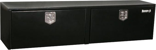 Buyers Products 1704320 Black Steel Underbody Truck Tool Box – 24 x 24 x 72 Inch - Truck Bed & Underbelly RV Storage Box, Locking T-Latch, Weather-Resistant, Heavy-Duty Flatbed Job Box, Made in USA