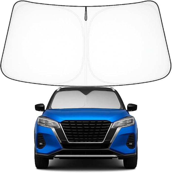 Proadsy Windshield Sun Shade for Nissan Kicks 2018-2025 Custom Fit S, SV, SR Crossover 4-Layer Foldable Front Sunshade Protector Sun Visor Blocks UV Rays Keep Car Cooler