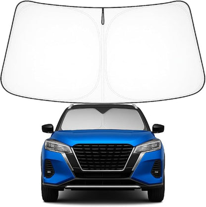 Proadsy Windshield Sun Shade for Nissan Kicks 2018-2025 Custom Fit S, SV, SR Crossover 4-Layer Foldable Front Sunshade Protector Sun Visor Blocks UV Rays Keep Car Cooler