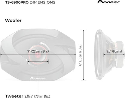 PIONEER P.R.O. Series TS-6900PRO 6” x 9” 2-Way Speakers (Pair) – 600W Max, Perfect for High-SPL Builds and Pro-Level Car Audio