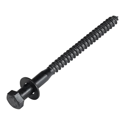 3/8 x 5 (50 Pack) Lag Screw Kit, 50 Screws and 50 Washers, Ceramic Black Ruspert Coating for Exterior Use, Meets ASTM A307 and ASME B18.2.1, Industrial/Commerical Grade by Makers Bolt