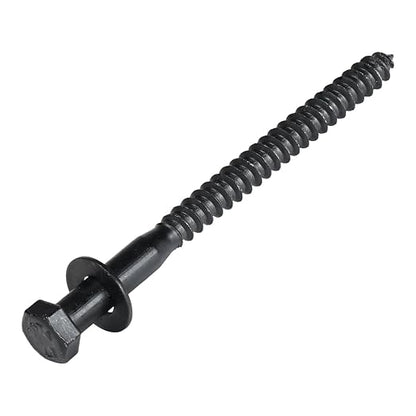 3/8 x 5 (50 Pack) Lag Screw Kit, 50 Screws and 50 Washers, Ceramic Black Ruspert Coating for Exterior Use, Meets ASTM A307 and ASME B18.2.1, Industrial/Commerical Grade by Makers Bolt