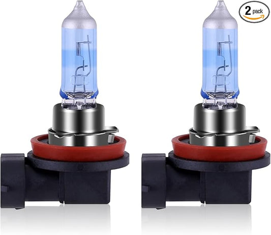 NEWBROWN H11 Headlight Bulb H11 Halogen Headlight Bulb 5000K Super White Light Long Life Replacement PGJ19-2 12V/55W (H11, 2 Pack)