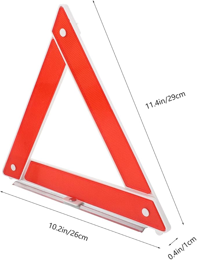 Happyyami Triangle Warning Sign Kit for Trucks Portable Safety Triangle High Visibility Emergency Roadside Sign Durable Construction Essential Truck