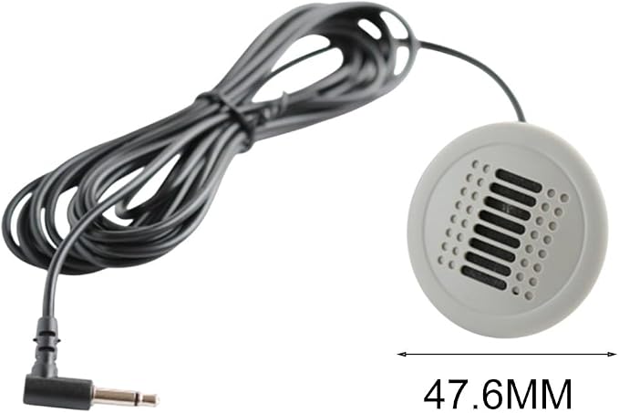 3.5mm Wired Car Microphone With 300Cm Extension Cable For Android Navigation Radio For BMW, For Mercedes-Benz, For Skoda, For Multivan, Gray ABS