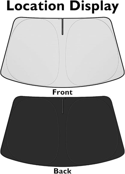 BIBLOZ Windshield Sun Shade for Toyota RAV4 2019-2025 2026, LE, XLE, SE, Adventure, Limited, Platinum Accessories Foldable Car PET Sunshade Keeps The Car Cool Inside(Include Hybrid Prime PHEV)
