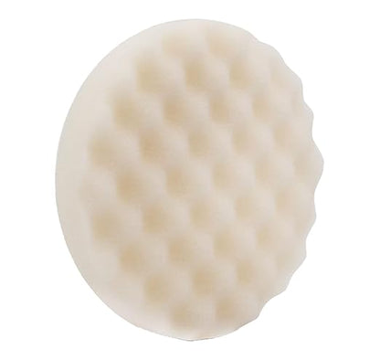 LAUCO White Foam Waffle Buffing Pad – 8” Single-Sided Polishing & Waxing Pad – Final Finish for High-Gloss Shine – Hook & Loop Backing (203.2 mm) – 1 Pack 8997