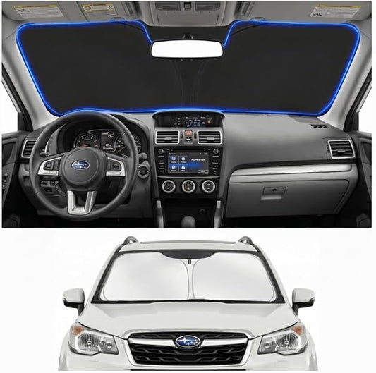 Custom Fit Windshield Sun Shade for Subaru Forester 2014-2018 | Perfect Vehicle Fit, Cooler Interior, Blocks UV Rays, Stronger Frame, Easy Fold & Store