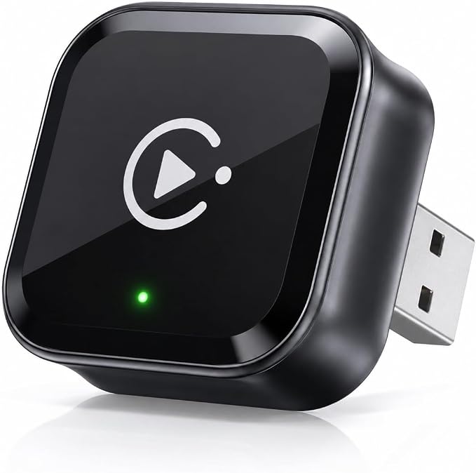 2026 Wireless CarPlay Adapter for iPhone & Android Auto, Mini Wired to Wireless Car Play Adapter, Fast Low-Lag Auto-Connect Bluetooth CarPlay Dongle, Stable Connection, USB & Type-C for Cars