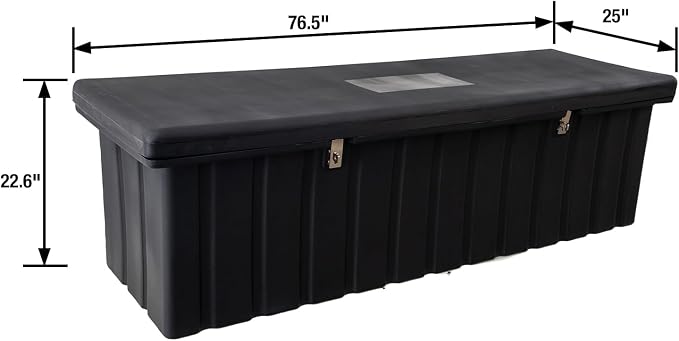 Buyers Products 1712260 Black Poly All-Purpose Storage Chest , 18.8 cu. ft, Made In The USA, Dent-Resistant Lockable Storage Box for Truck, Trailer, Dock, or Deck, High-Density Polyethylene