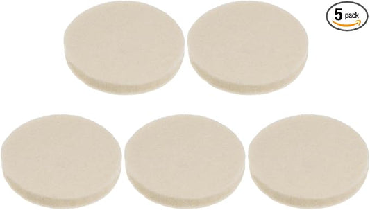 HARFINGTON 5pcs Wool Felt Polishing Pads, 2 inch Buffing Wheel Polish Pad Flocking Hook & Loop Back for Car Glass Plastic Metal Stone