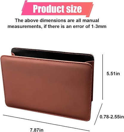 ZIMISI Car Trash Can, Leather Car Garbage Can with One Roll Trash Bag, Foldable Hanging Storage Container, Mini Trash Bin, Vehicle Garbage Organizer Holder for Door Side, Back Seat (Saddle Brown)