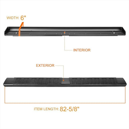 6" Running Boards Compatible with 2004-2023 Nissan Titan XD Crew Cab | Aluminum Flat Side Step Nerf Bars for Truck, Heavy Duty Black Powder Coated Step Bars