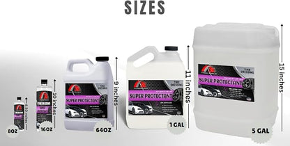 Super Protectant Tire Shine - High Gloss Wipe-On Dressing with Silicone - 1 Gallon - for Tires, Rubber, Vinyl & Plastic - Safe for Cars, Trucks, Motorcycles, RVs & More