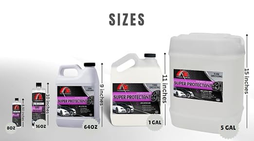 3E Super Protectant Tire Coating & Dressing I Extreme Shine & Durability Long-Lasting Protection, Dries Fast to The Touch, Non-Greasy Formula 64 fl oz (Half Gallon)