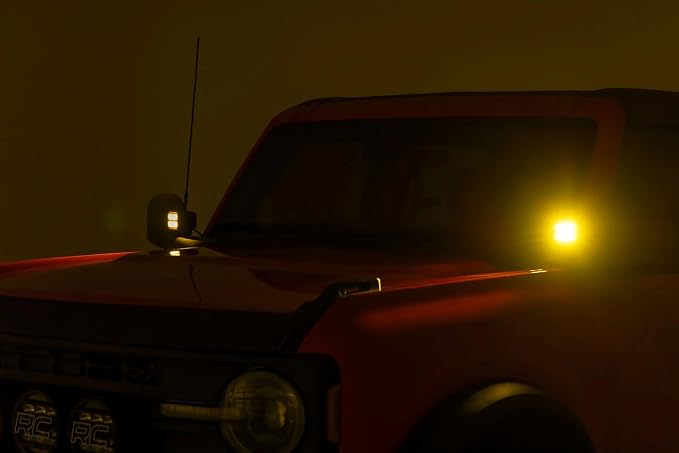 Rough Country 2 Inch Black Series LED Light Pods | Spot | Amber - 70903A