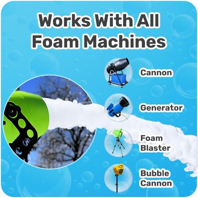 Foam Powder Pack of 4, Makes up to 480 Gallons of Party Fun for Bubble Cannons, It's a hit with the FOAMO and Other Small Party Foam Makers