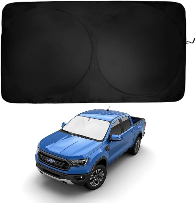 Windshield Sun Shade | Compatible for Ford Maverick (2022–2026) | Certified 99.87% UVB & 99.02% UVA Car Sun Shade. Award Winning Sunshade - Patented Technology | Car Shades by Kinder Fluff