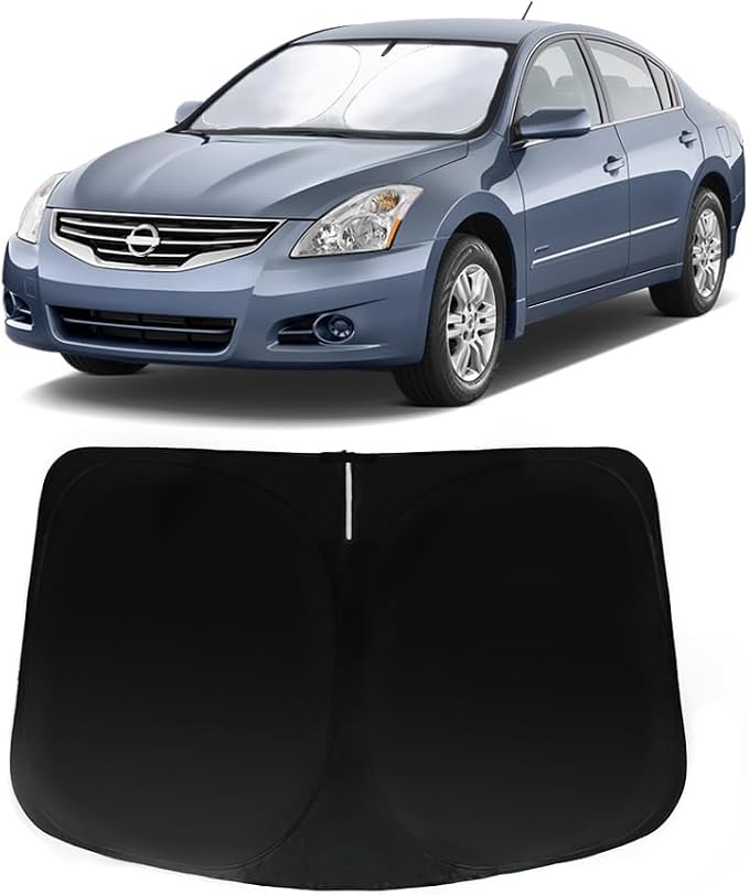 Windshield Sun Shade for Nissan Altima 2007-2018, Car Front Window Sunshade with 240T Sun Visor Protector Blocks UV Rays Heat Sun Shield Accessories