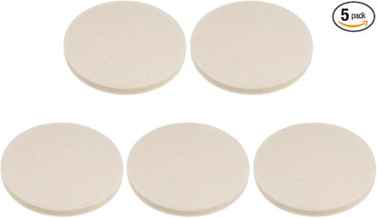 HARFINGTON 5pcs Wool Felt Polishing Pads, 3 inch Buffing Wheel Polish Pad Flocking Hook & Loop Back for Car Glass Plastic Metal Stone