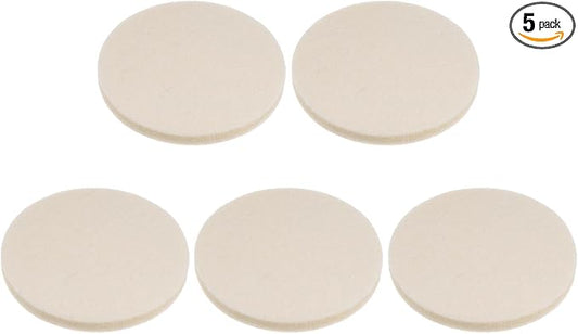 HARFINGTON 5pcs Wool Felt Polishing Pads, 3 inch Buffing Wheel Polish Pad Flocking Hook & Loop Back for Car Glass Plastic Metal Stone